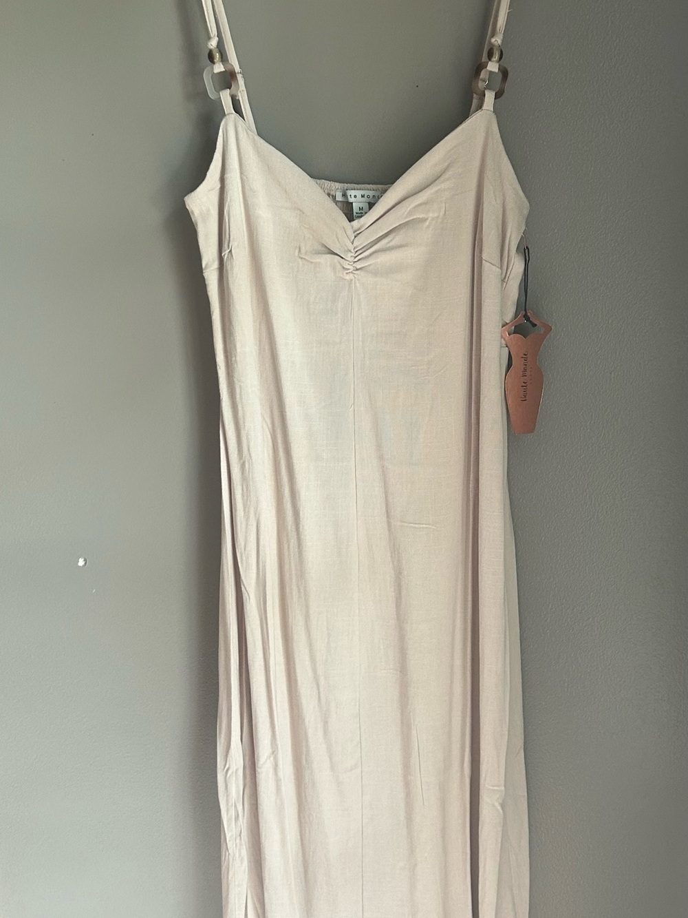Soft Beige Slip Dress - Haute Monde - Picture 6 of 10